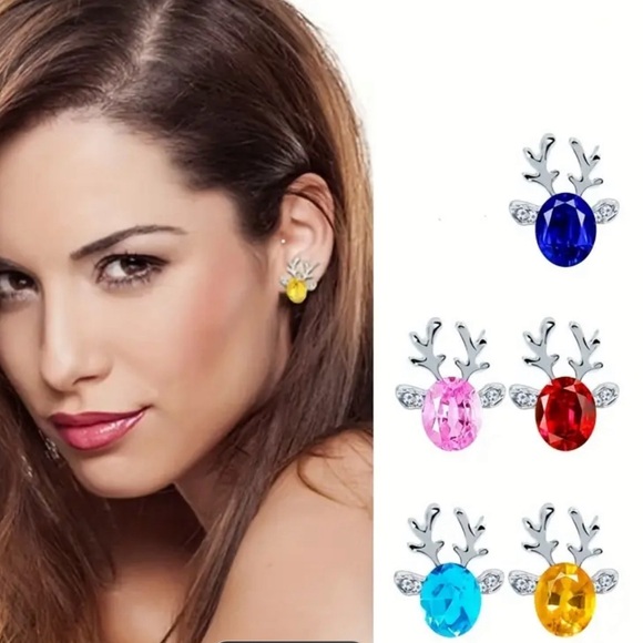 🎁 Reindeer Earrings, white - Picture 3 of 3